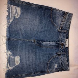 Wrangle ripped blue denim skirt, US size 6
